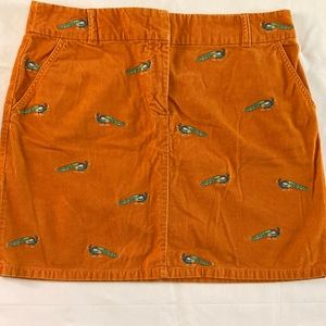 Vintage corduroy skirt w/embroidered peacock detail